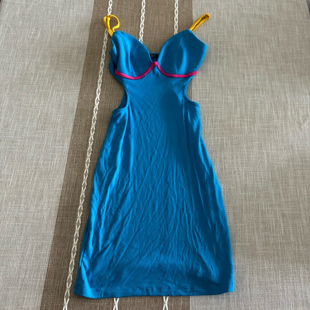 Tight blue dress